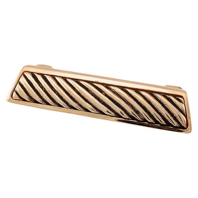 Vicenza Hardware 3" Centers Wavy Lines Cup Pull in Antique Gold