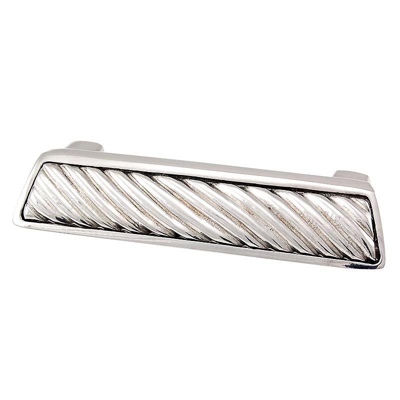 Vicenza Hardware 3" Centers Wavy Lines Cup Pull in Polished Nickel