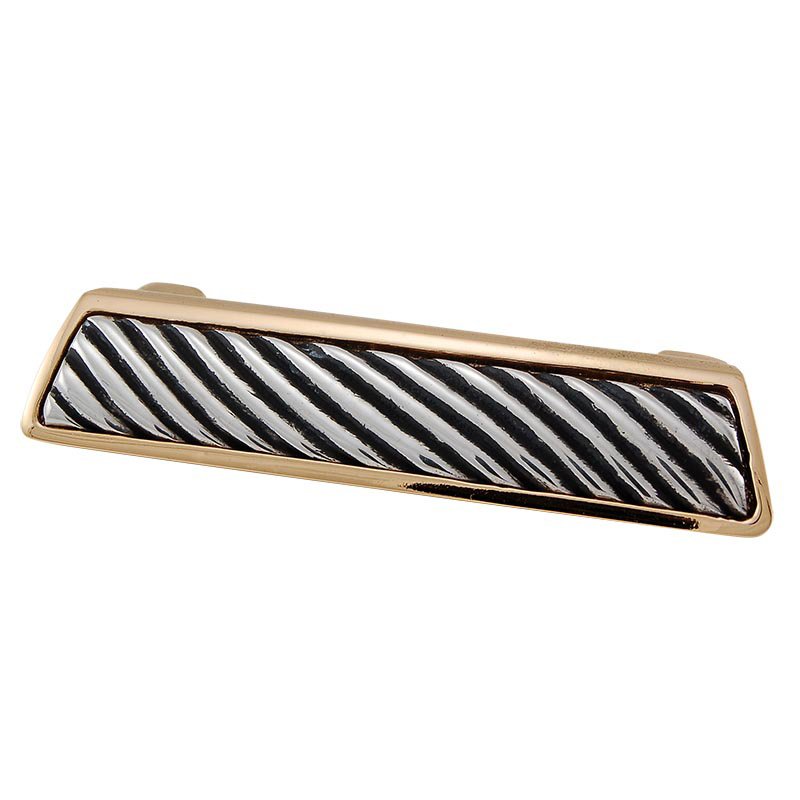 Vicenza Hardware 3" Centers Wavy Lines Cup Pull in Two Tone