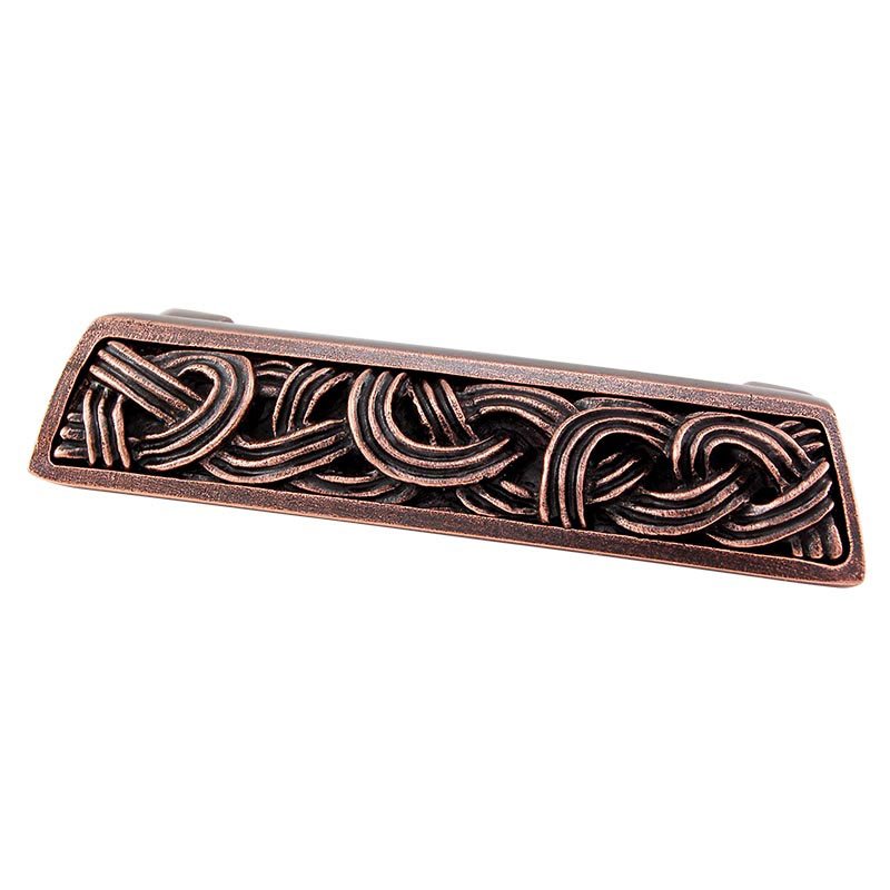 Vicenza Hardware 3" Centers Linking Lines Cup Pull in Antique Copper