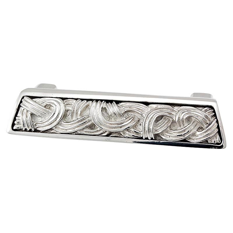 Vicenza Hardware 3" Centers Linking Lines Cup Pull in Polished Nickel