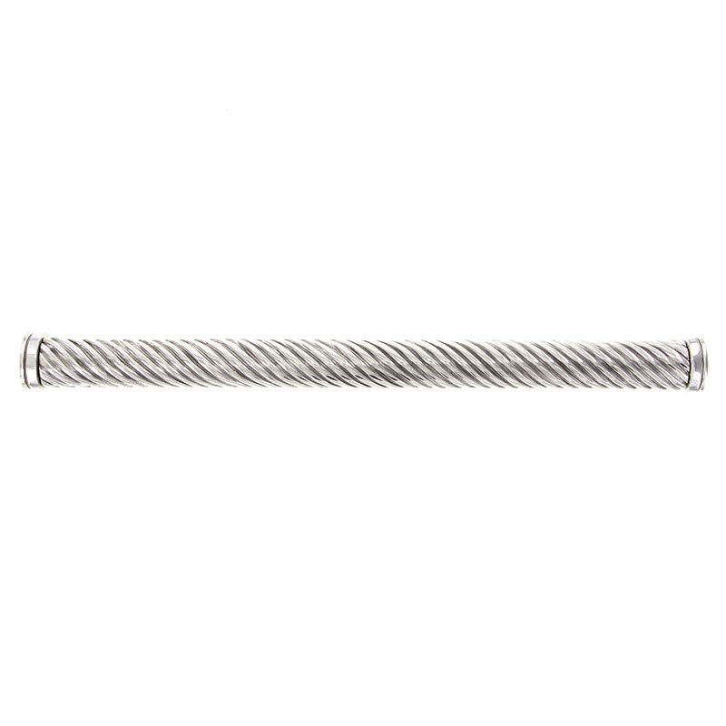Vicenza Hardware 12" Centers Wavy Lines Oversized Pull in Polished Silver