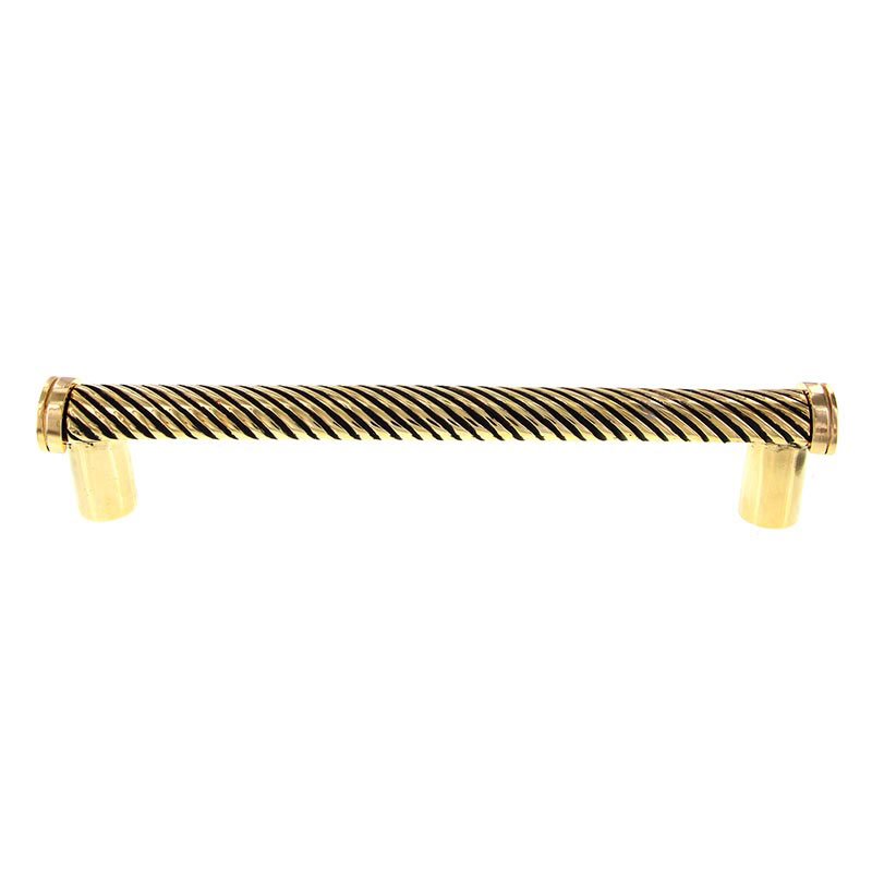 Vicenza Hardware 12" Centers Wavy Lines Oversized Pull in Antique Gold