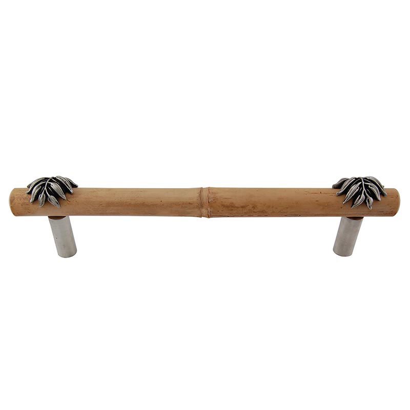Vicenza Hardware Handle with Bamboo - 9" Centers in Antique Nickel