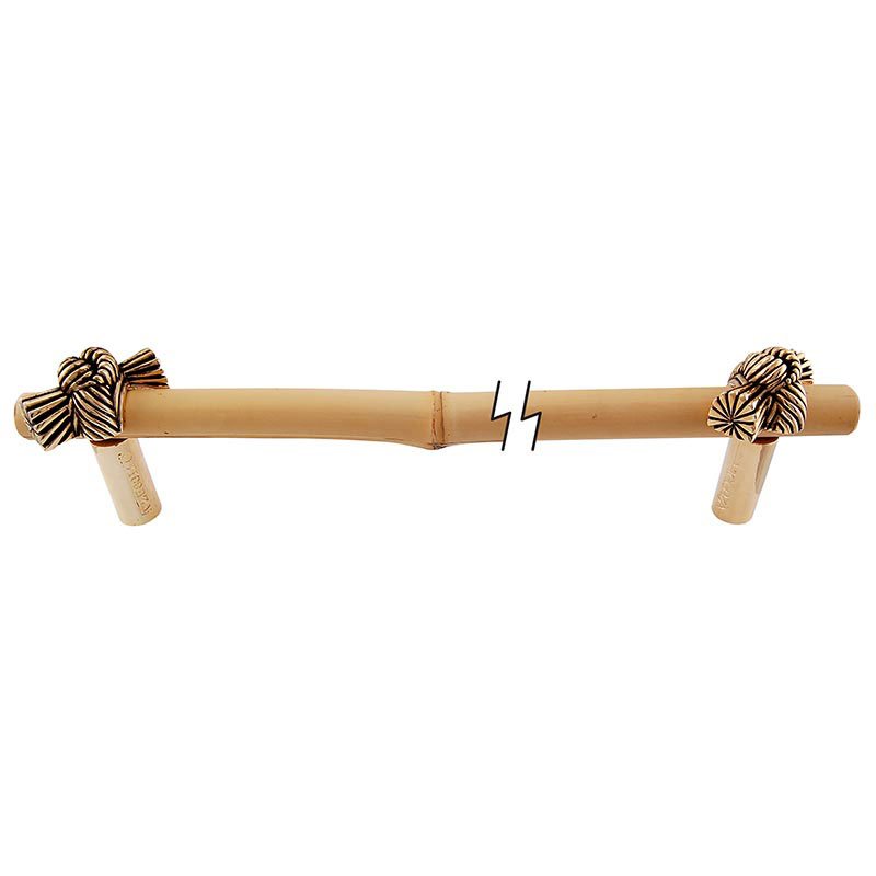 Vicenza Hardware 12" Centers Bamboo Knot Appliance Pull in Antique Gold