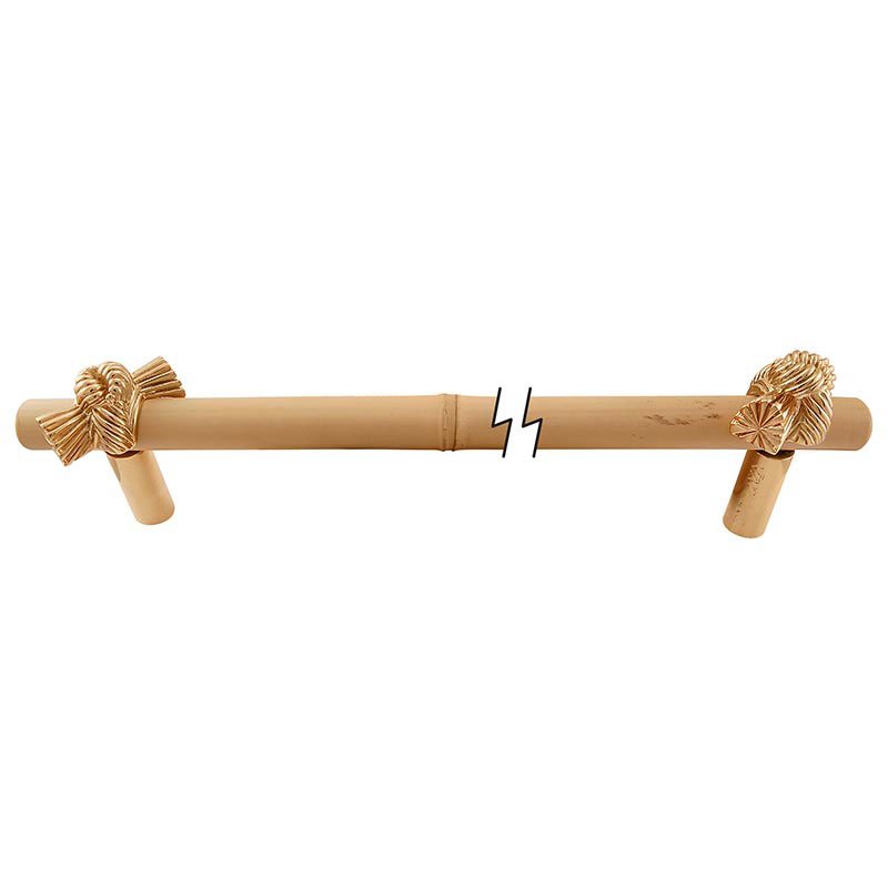 Vicenza Hardware 12" Centers Bamboo Knot Appliance Pull in Polished Gold