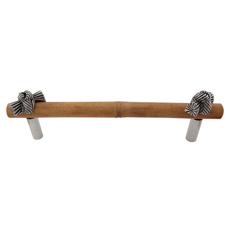 Vicenza Hardware Handle with Bamboo - 9" Centers in Antique Silver