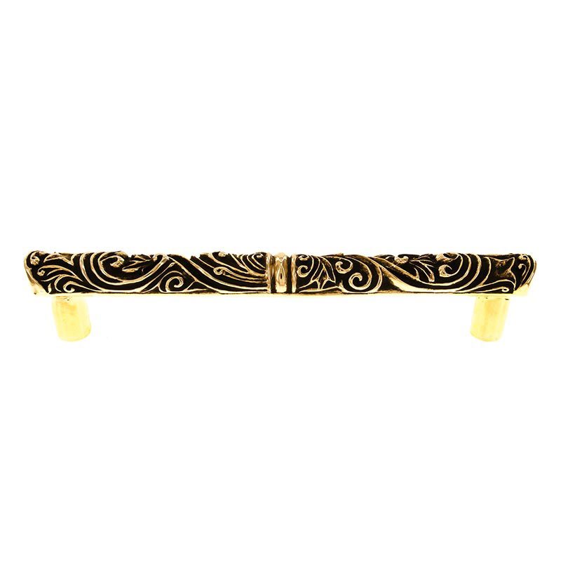 Vicenza Hardware 9" Centers Liscio Rounded Edge Lisico Pull in Antique Gold