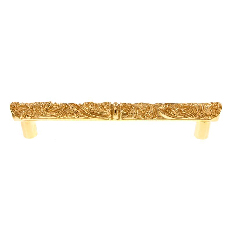 Vicenza Hardware 9" Centers Liscio Rounded Edge Lisico Pull in Polished Gold