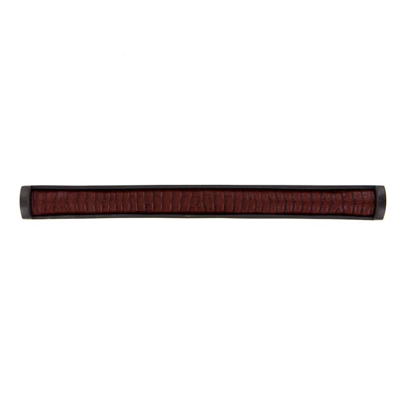 Vicenza Hardware 12" Centers Milazzo Equestre Pull in Oil Rubbed Bronze with Brown Fur Insert