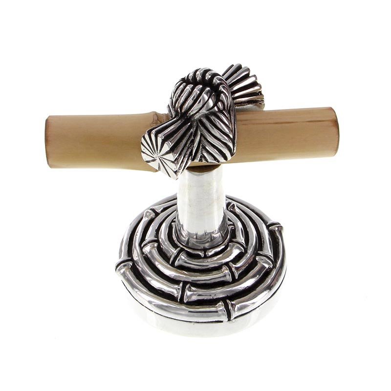 Vicenza Hardware Horizontal Bamboo Knot Robe Hook in Antique Silver