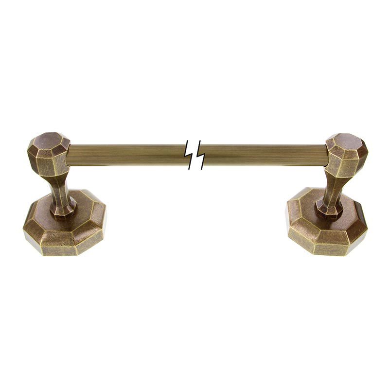 Vicenza Hardware Bath Accessories Collection - 18" Towel Bar in Antique Brass