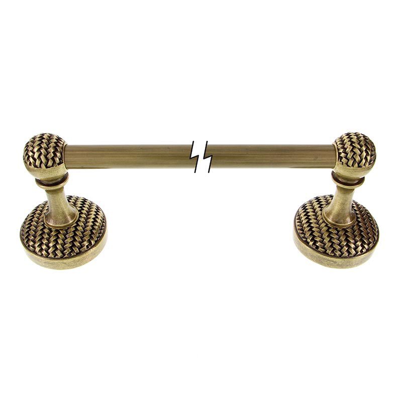 Vicenza Hardware Bath Accessories Collection - 24" Towel Bar in Antique Brass