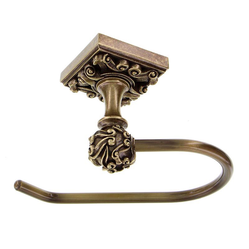 Vicenza Hardware French One Arm Toilet Tissue Holder in Antique Brass