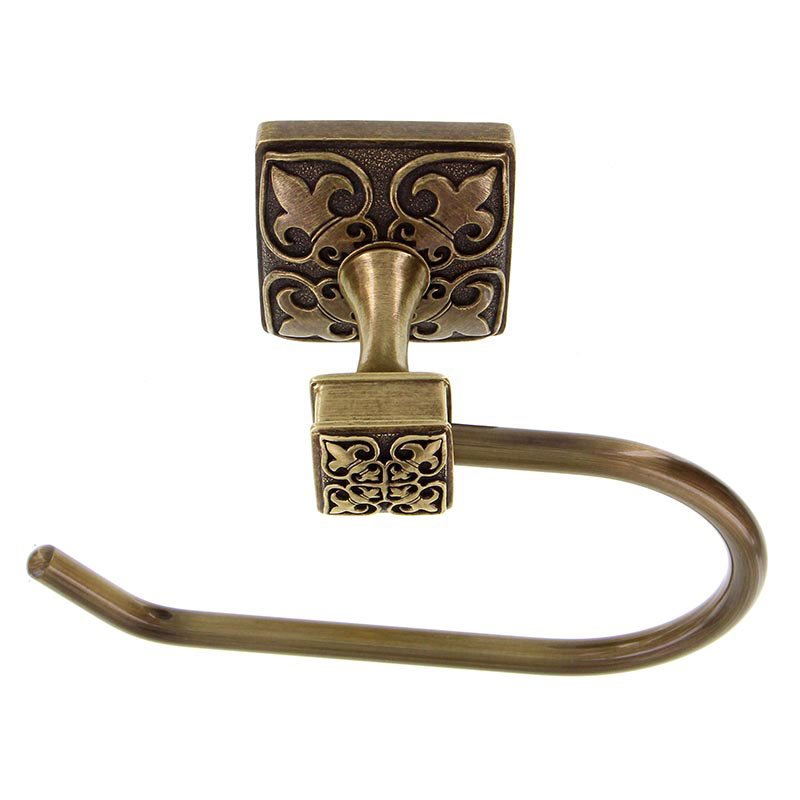 Vicenza Hardware French Toilet Paper Holder in Antique Brass