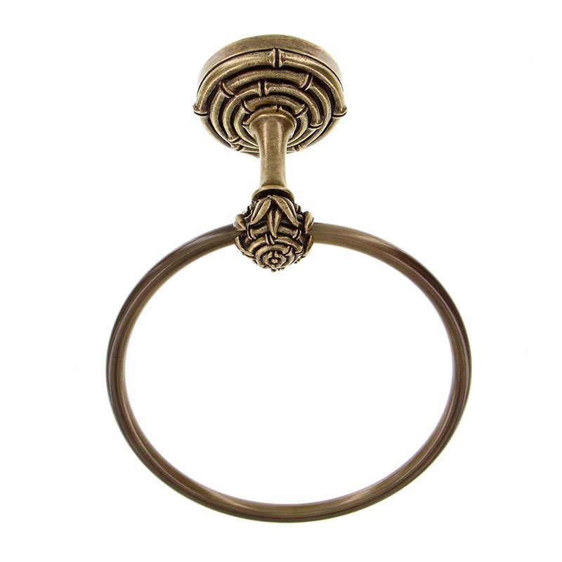 Vicenza Hardware Bamboo Towel Ring in Antique Gold