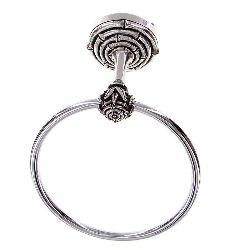 Vicenza Hardware Bamboo Towel Ring in Antique Silver