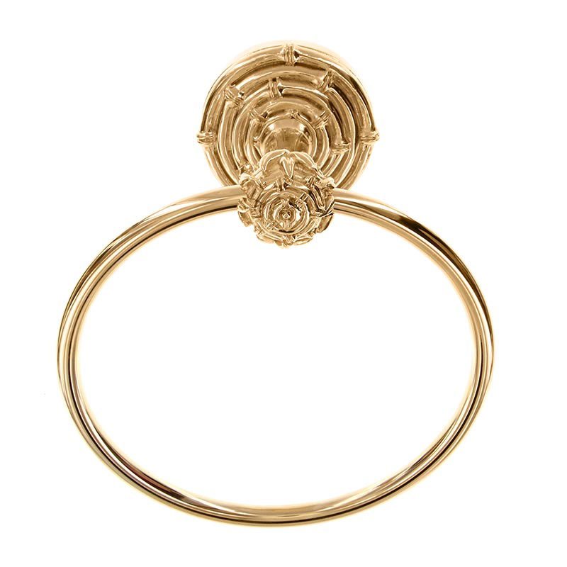 Vicenza Hardware Bamboo Towel Ring in Polished Gold