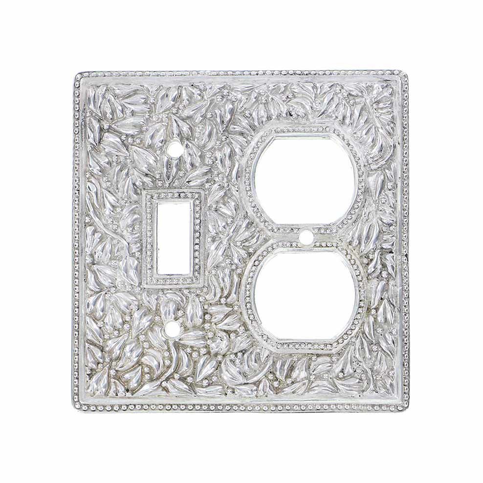 Vicenza Hardware Single Toggle & Outlet Switchplate in Polished Nickel
