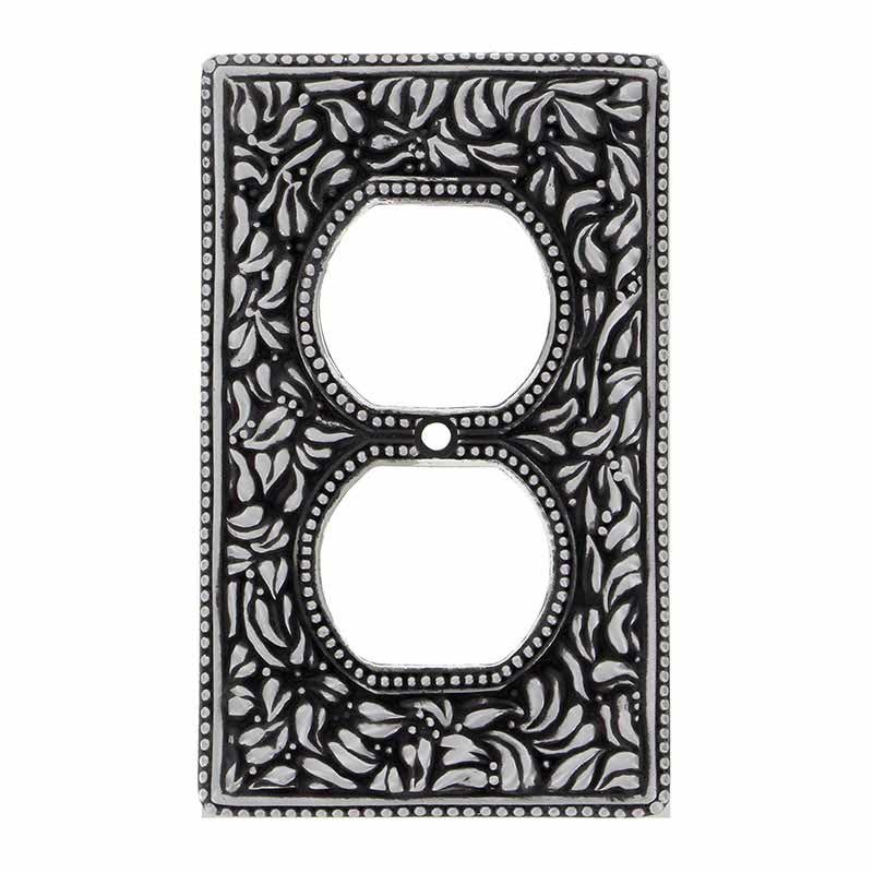 Vicenza Hardware Duplex Outlet Switchplate in Antique Nickel