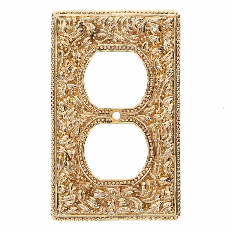 Vicenza Hardware Duplex Outlet Switchplate in Polished Gold