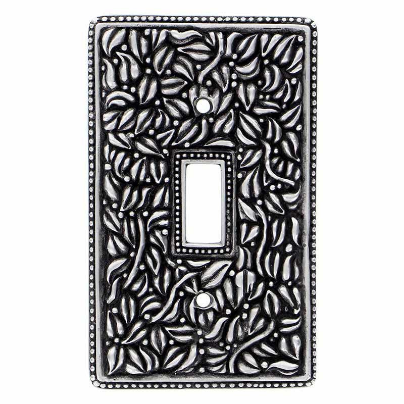 Vicenza Hardware Single Toggle Switchplate in Antique Nickel