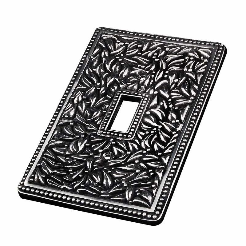 Vicenza Hardware Single Toggle Switchplate in Antique Silver
