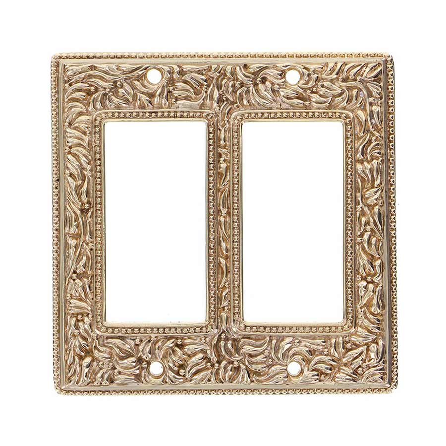 Vicenza Hardware Double GFI ( Rocker ) Switchplate in Polished Gold