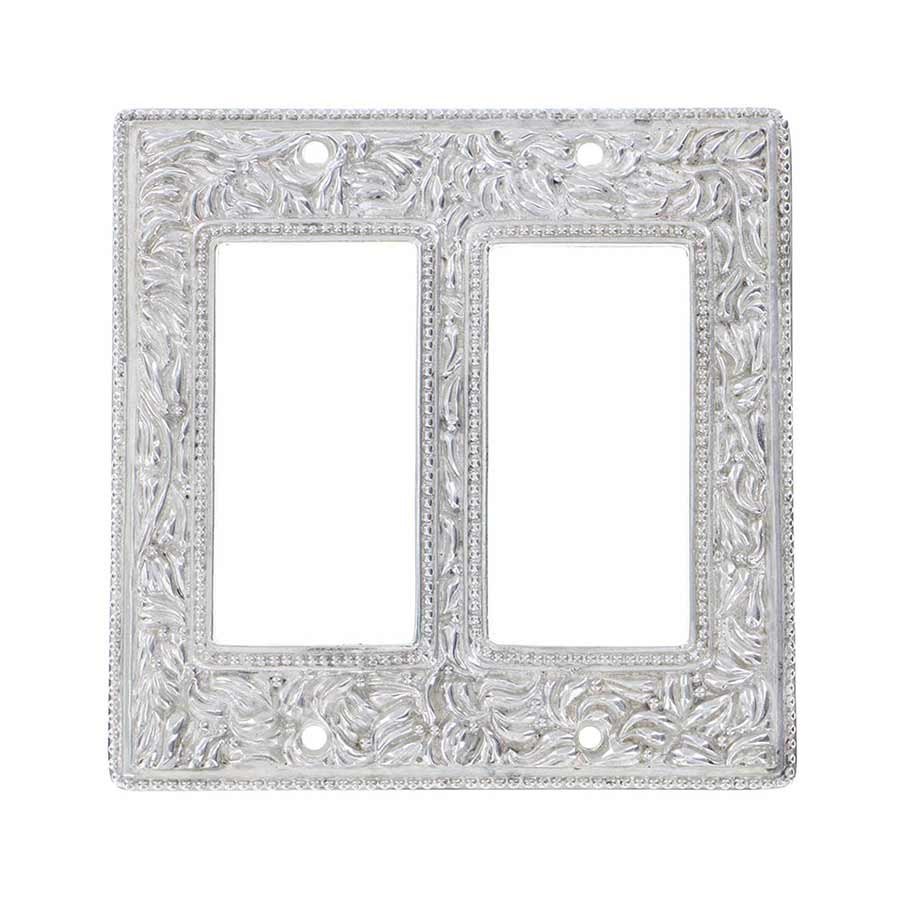Vicenza Hardware Double GFI ( Rocker ) Switchplate in Polished Silver