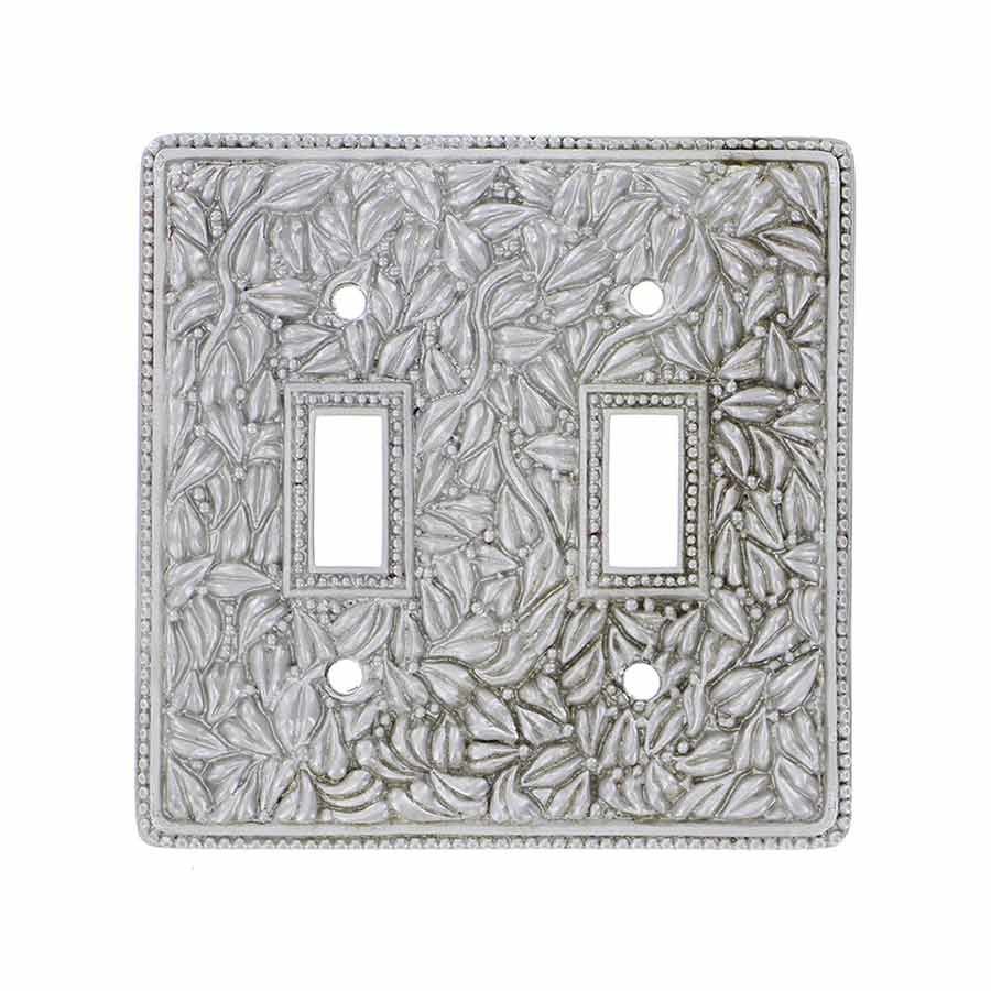 Vicenza Hardware Double Toggle Switchplate in Satin Nickel