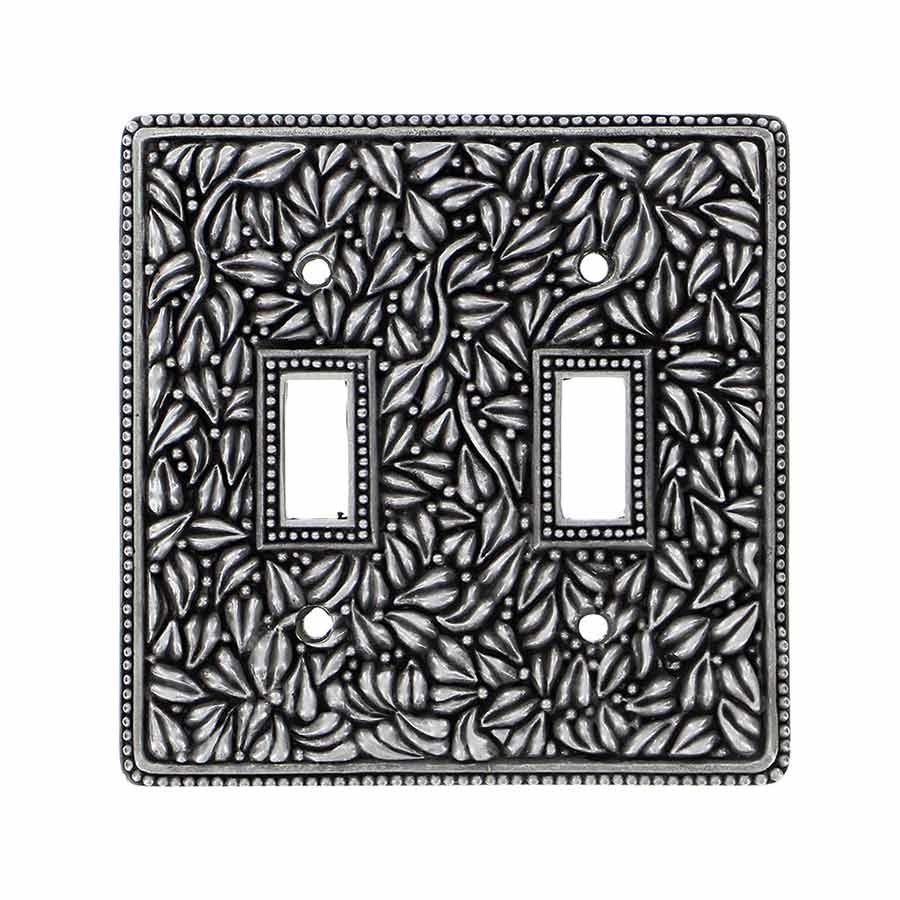 Vicenza Hardware Double Toggle Switchplate in Vintage Pewter
