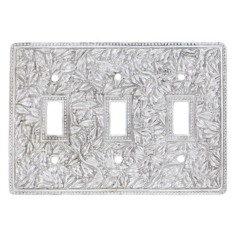 Vicenza Hardware Triple Toggle Switchplate in Polished Nickel
