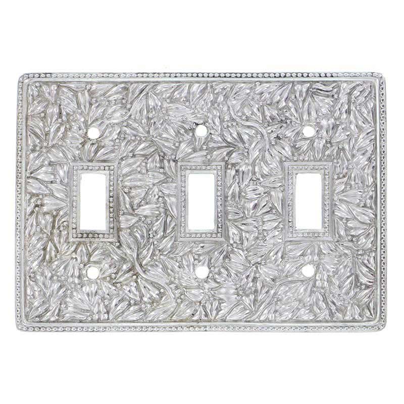 Vicenza Hardware Triple Toggle Switchplate in Polished Silver