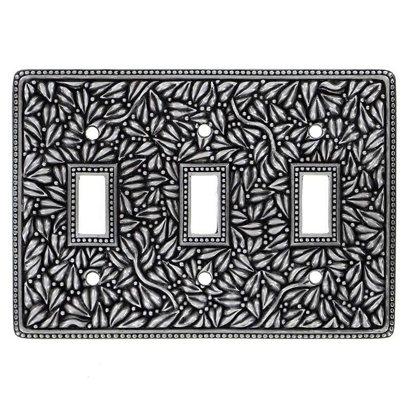 Vicenza Hardware Triple Toggle Switchplate in Vintage Pewter