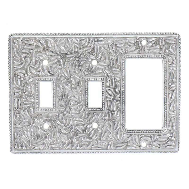 Vicenza Hardware Double Toggle / Single GFI (Rocker) in Polished Silver