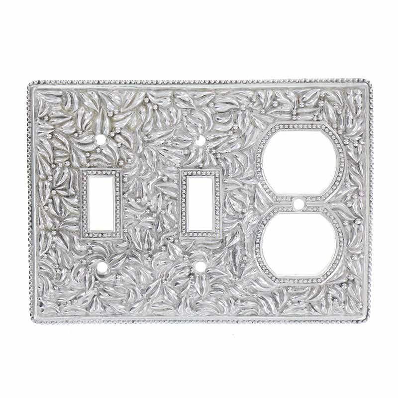 Vicenza Hardware Double Toggle / Single Duplex Outlet in Polished Silver