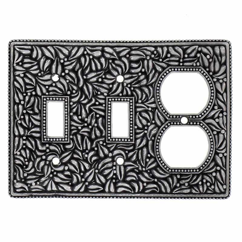 Vicenza Hardware Double Toggle / Single Duplex Outlet in Vintage Pewter