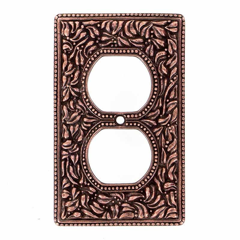 Vicenza Hardware Single Outlet Jumbo Switchplate in Antique Copper