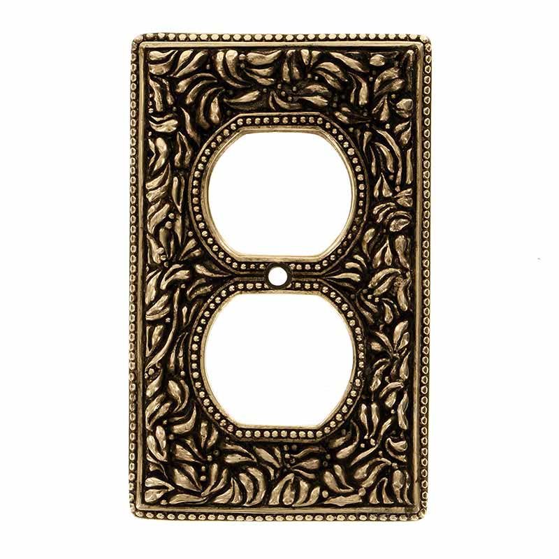 Vicenza Hardware Single Outlet Jumbo Switchplate in Antique Gold