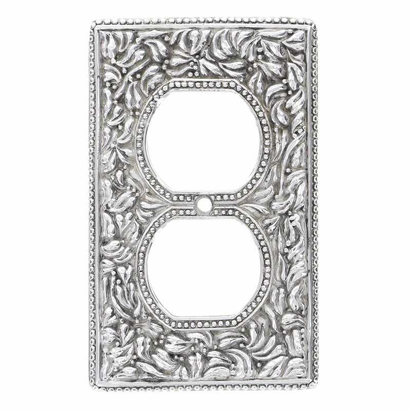 Vicenza Hardware Single Outlet Jumbo Switchplate in Polished Silver