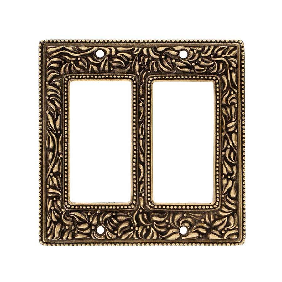 Vicenza Hardware Double Rocker Jumbo Switchplate in Antique Brass