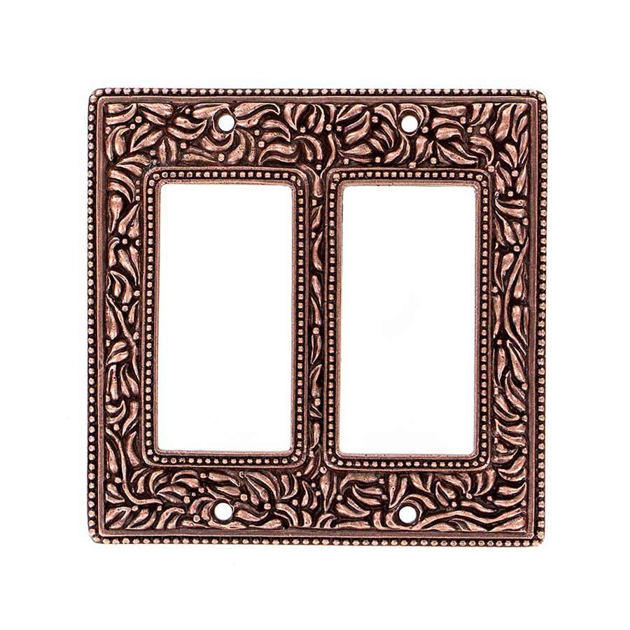 Vicenza Hardware Double Rocker Jumbo Switchplate in Antique Copper