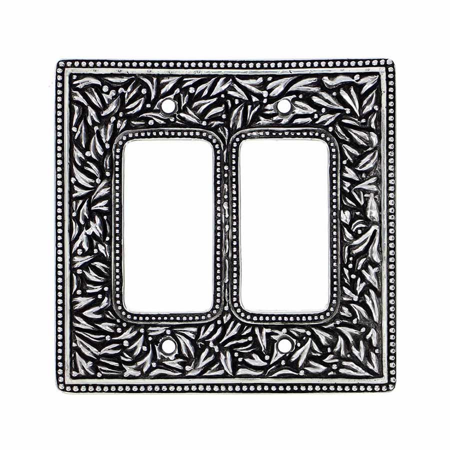 Vicenza Hardware Double Rocker Jumbo Switchplate in Antique Silver
