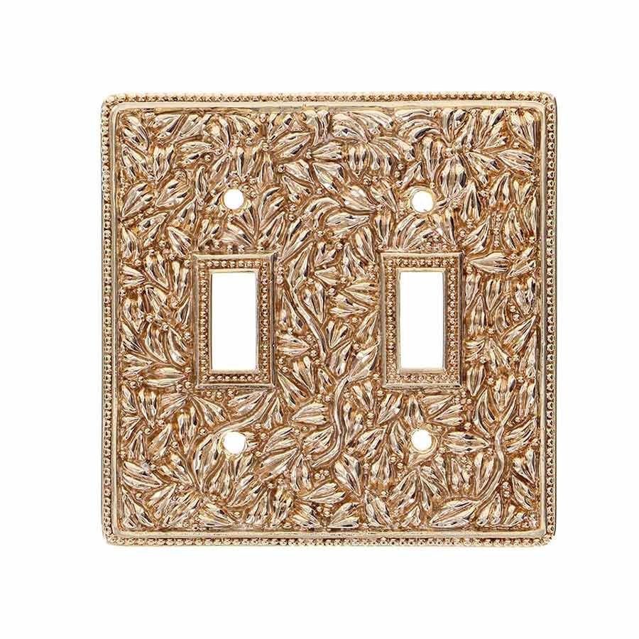 Vicenza Hardware Double Toggle Jumbo Switchplate in Polished Gold