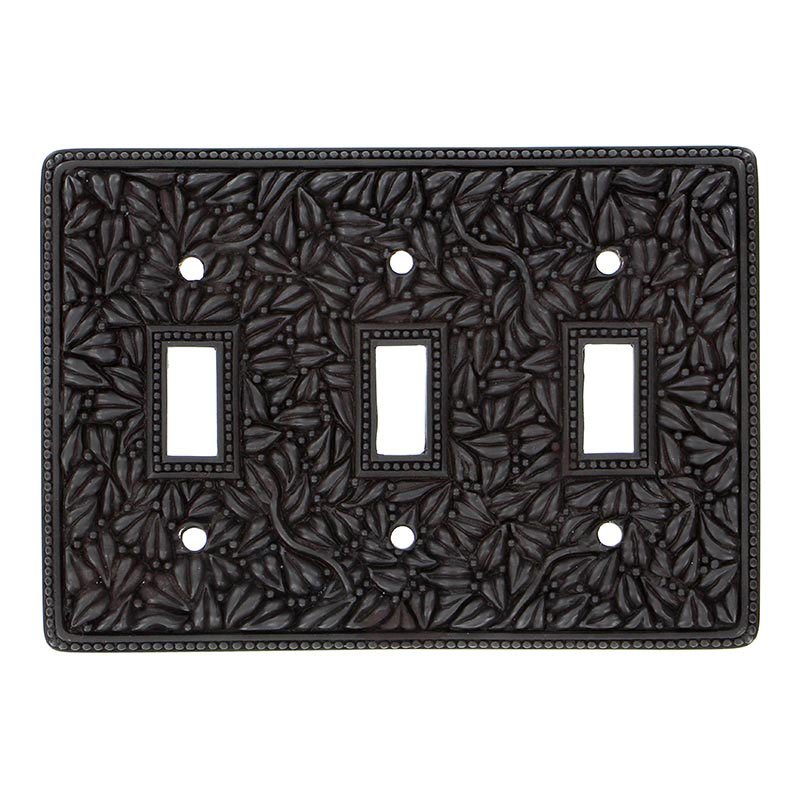 Vicenza Hardware Triple Toggle Jumbo Switchplate in Oil Rubbed Bronze