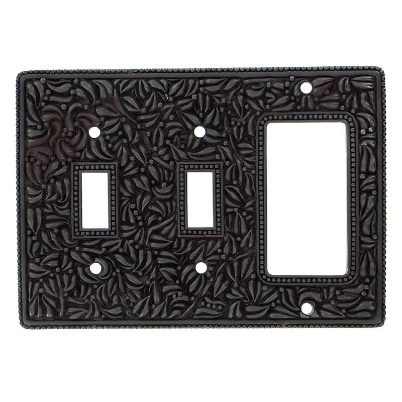 Vicenza Hardware Double Toggle Single Rocker Combo Jumbo Switchplate in Oil Rubbed Bronze