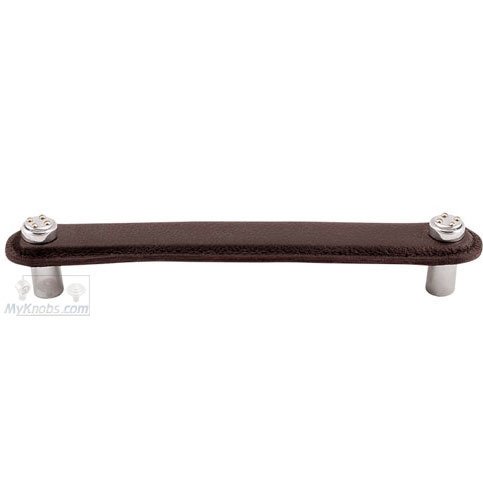 Vicenza Hardware Leather Collection 6" (152mm) Rochetta Pull in Brown Leather in Two Tone