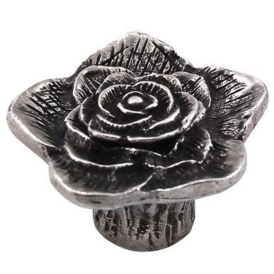 Vicenza Hardware 1 1/4" Double Rose Knob with Small Center in Antique Silver