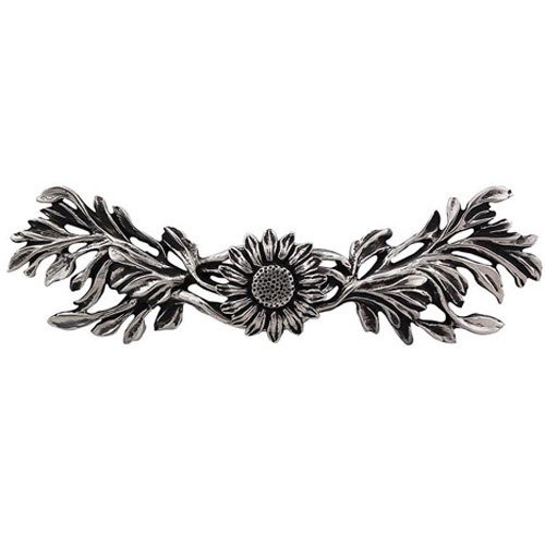 Vicenza Hardware 3" Centers Sunflower Pull in Antique Silver