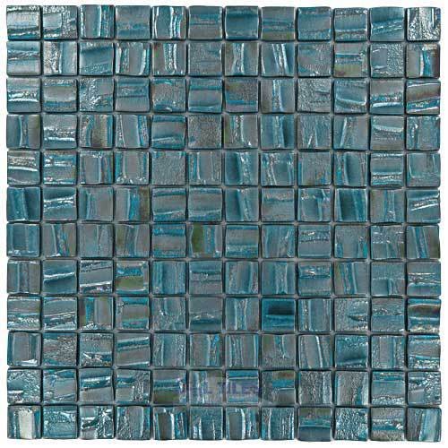 Vidrepur 1" x 1" Recycled Glass Tile on 12 3/8" x 12 3/8" Mesh Backed Sheet in Blue Planet